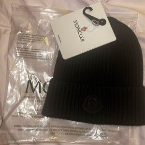Moncler Dark Ribbed Knit Beanie
